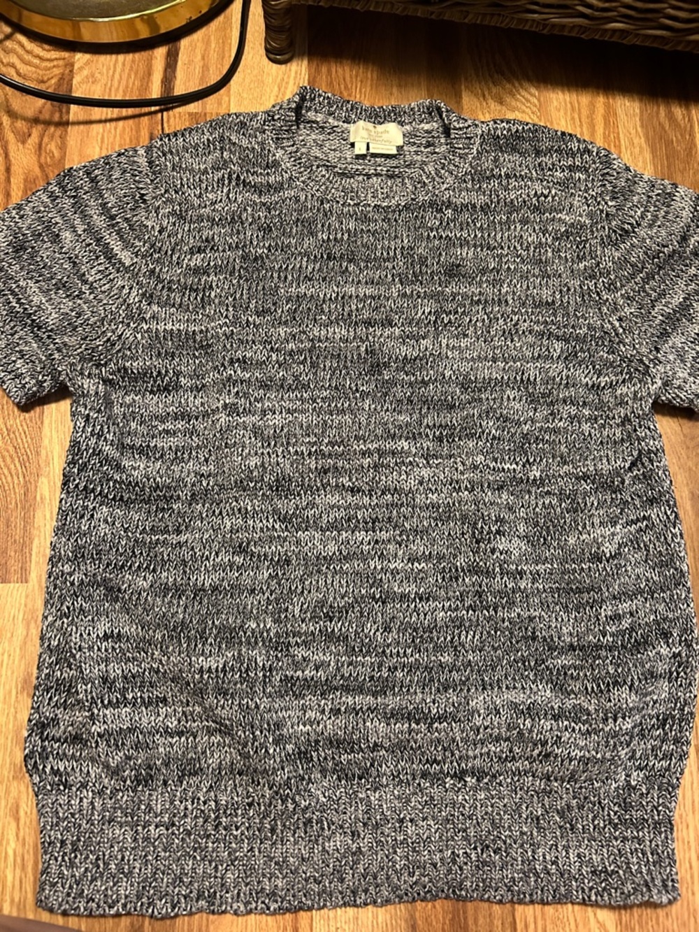 kate spade Marled Black & White Crewneck Sweater
